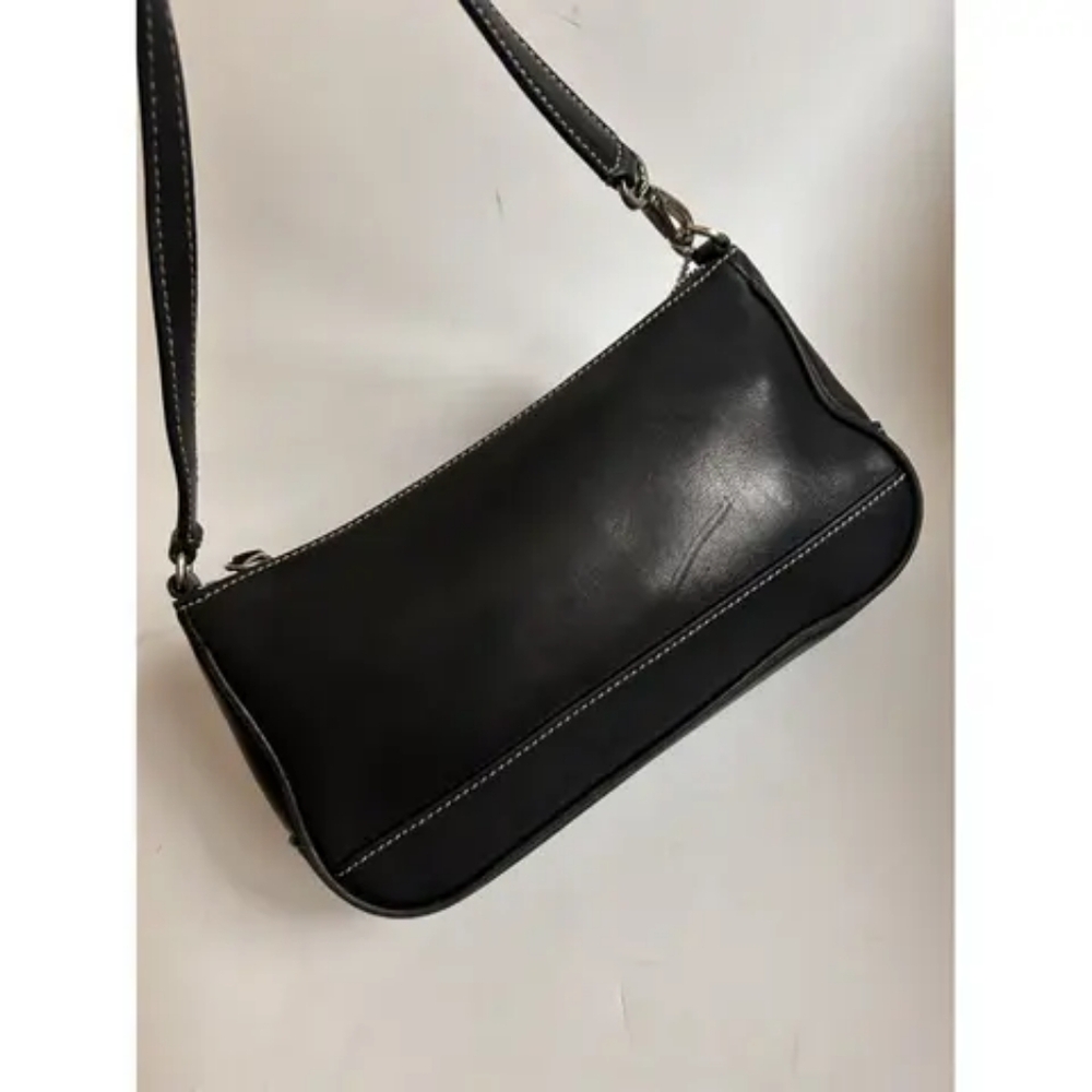 Coach Black Leather Shoulder Bag with Gold Hardware - Picture 7 of 12